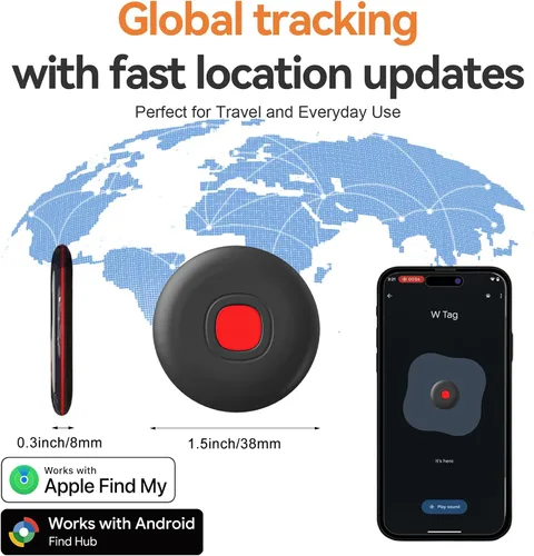 Vista 8 de Etiquetas de seguimiento de aire 2026 para Android o iOS, etiquetas inteligentes Bluetooth de doble sistema, aplicación Find My o Google'S Find Hub