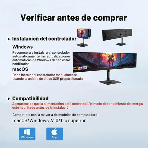 Vista 5 de DEPGI Extensor de pantalla triple para portátil de 14 pulgadas, extensor de pantalla de computadora portátil, monitor extendido FHD IPS de 3 x 14