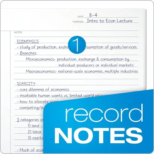 Vista 3 de Cuaderno de notas, sistema 11 x 9 pulgadas, blanco, 100 hojas (90223), Blanco 100