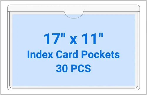Vista 160 de 30 PCS Clear Self Adhesive Plastic Label Pockets, Top Loading Business & Library Index Card Holders, Peel and Stick Sleeves for Storage Bins, Totes