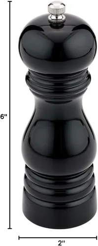 Vista 4 de Restaurantware Molinillo de pimienta francés clásico de 6 pulgadas: perfecto para restaurantes, cafeterías y eventos con catering, molinillo