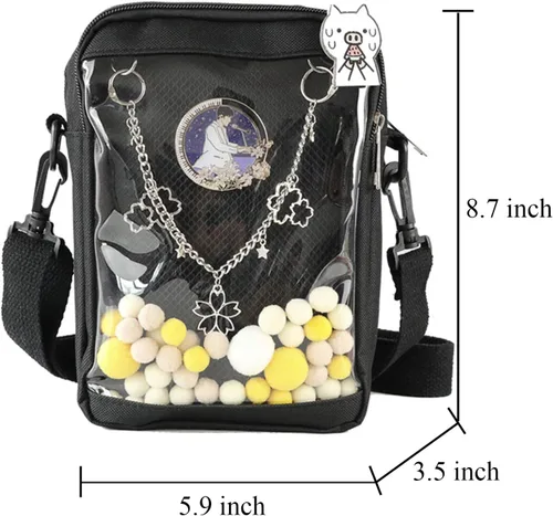 Vista 5 de Vensivy Ita Bag - Bolso cruzado transparente para bricolaje, bolsa de mensajero de anime Itabag Comic Anime