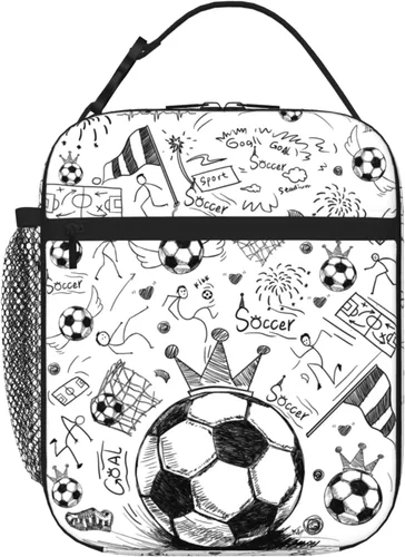 Vista 8 de Fiambrera de golf portátil aislada, bolsas de almuerzo multicolor de dibujos animados para mujeres, hombres, niños, niñas, escuela, trabajo