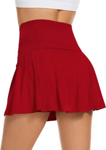 Vista 7 de Century Star Faldas de tenis de cintura alta para mujer con bolsillos y pantalones cortos para mujer, minifalda atlética para golf, deportes, correr