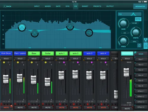 Vista 4 de Mezcladora digital de 18 canales y 12 bus Behringer X AIR XR18 para tablets iPad/Android con 16 preamplificadores programables Midas, módulo Wifi