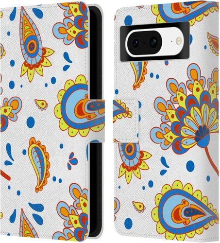 Vista 7 de Head Case Designs Officially Licensed Haroulita Blue Flower Cute Flower Pattern Leather Wallet Case Compatible with Google Pixel 8
