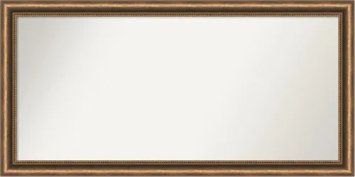 Vista 283 de Amanti Art Espejo de baño de bronce para sobre fregadero, 24 x 24 pulgadas, espejo de tocador cuadrado estrecho de bronce Manhattan, marco de madera