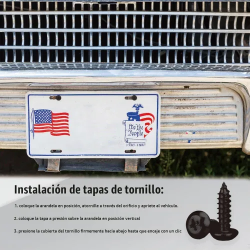 Vista 6 de Tornillos antirrobo para placa de matrícula, accesorios de montaje resistentes a manipulaciones, juego de tornillos de seguridad de 1/4" (M6), kit