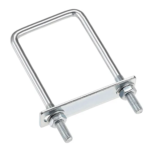 Vista 13 de uxcell Pernos cuadrados en U de 1 "(25 mm) de ancho interior de acero al carbono M8 con tuercas, placa de marco, arandelas redondas