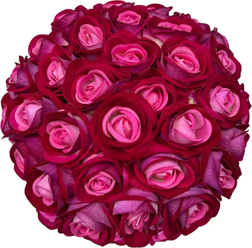 Vista 14 de FagusHome 30 piezas de rosas artificiales de seda a granel, flores falsas, cabezas de rosas con tallos para decoración del hogar y boda (azul oscuro)