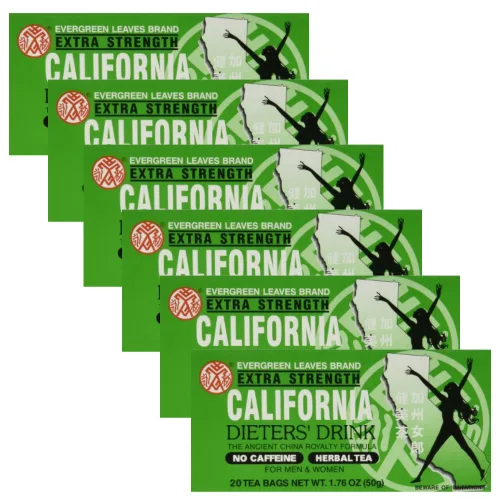 Vista 5 de Té dietético Brand California Dieters de Evergreen Leaves, con 20 bolsas de té
