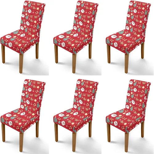 Vista 44 de Rnyleeg Juego de 1 fundas para sillas de comedor de Navidad, fundas para sillas de comedor, diseño étnico, diseño étnico, suave, lavable, para Arco