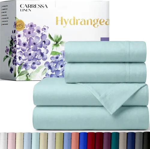 Vista 32 de Carressa Linen - Juego de sábanas 100% algodón de 600 hilos