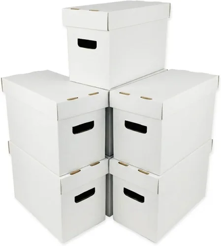 Vista 13 de Max Protection Cajas de almacenamiento de cómics, paquete de 1, cartón corto para 150 a 175 cómics, diseño de doble grosor, caja apilable de alta