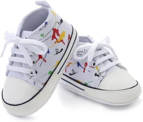 Vista 3 de eitwo Zapatos de lona suave unisex para bebés y niñas, ligeros y antideslizantes para recién nacidos y niños pequeños