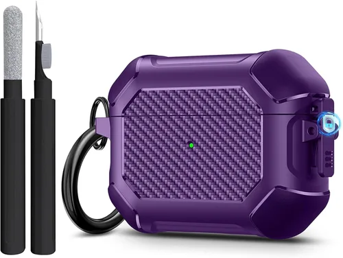 Vista 9 de Maxjoy Funda para AirPods Pro 3 (2025), funda protectora rígida compatible con Airpods Pro de 3ª generación con kit de limpiador de llavero