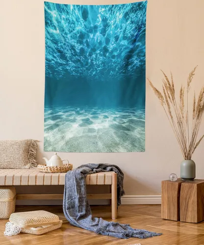 Vista 42 de Ambesonne Tapiz de paisaje, lago y pico glaciar nevado en Estados Unidos, ilustración de bosque de pinos altos, colgante de pared para dormitorio