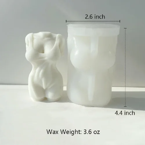 Vista 2 de Molde de vela en forma de cuerpo para mujeres, figuras musculosas y masculinas femeninas, molde de silicona para jabón, cera de soja, resina epoxi