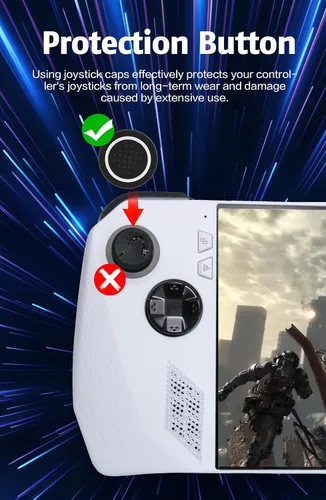 Vista 3 de ASUS ROG Ally - Tapas de agarre para pulgar, funda de silicona suave compatible con ASUS ROG Ally - (dos juegos)