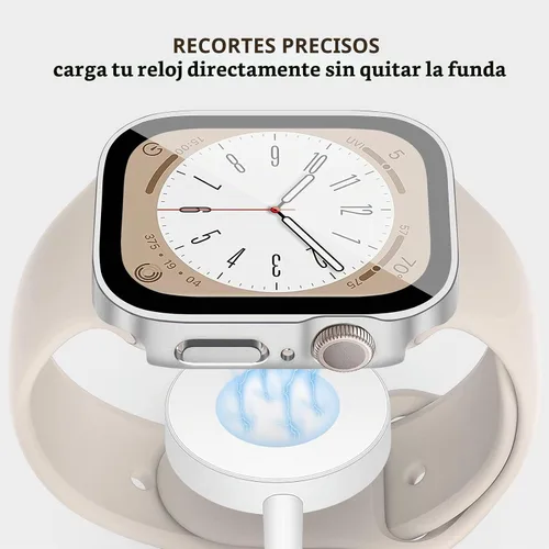 Vista 5 de Protección de Pantalla EIHAIHIS para Apple Watch Funda Serie 11 10 9 SE 8 7 6 5 4 40mm 44mm 41mm 45mm 42mm 46mm Vidrio Templado Impermeable PC