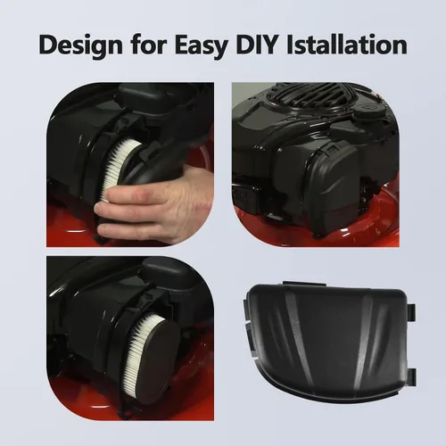 Vista 4 de 594107 594106 595658 Kit de cubierta para filtro de aire para cortacésped con filtro de aire y base de filtro de aire del motor, compatible