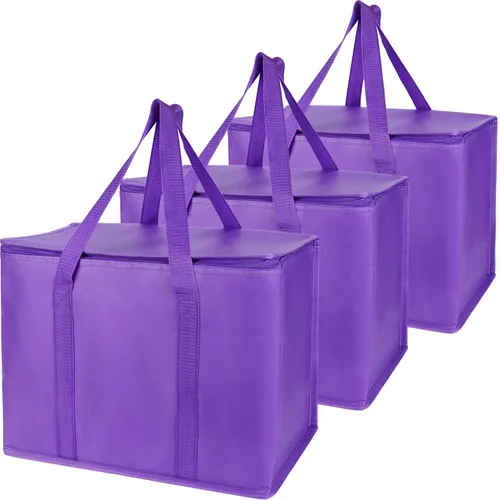 Vista 41 de Bodaon Bolsa de entrega de pizza aislada, 20" x 20" x 8" bolsas calentadoras de pizza para mantener caliente, bolsa aislada para entrega de Negro