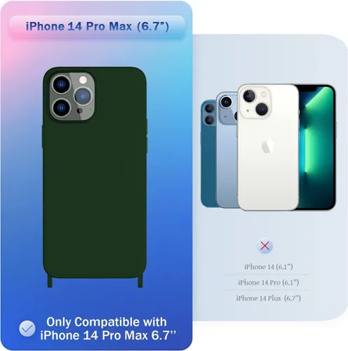 Vista 289 de Funda compatible con iPhone 8 Plus, iPhone 7 Plus/6 Plus/6S Plus con cordón, funda cruzada para iPhone con correa ajustable de silicona para iPhone