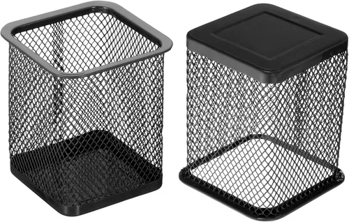 Vista 3 de PATIKIL Soporte de malla para bolígrafos, portalápices, cesta para lápices, organizador de casilleros de tazas, soporte cuadrado para brochas