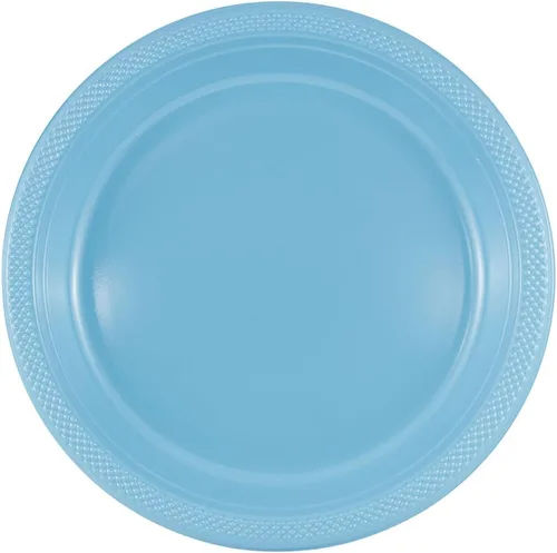 Vista 40 de Platos para fiesta de plástico redondos y cuadrados colorido de 7, 8, y 9 pulgadas, 10/20 platos por paquete, Negro