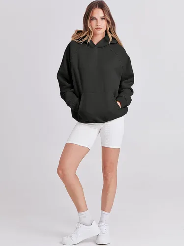 Vista 5 de ANRABESS - Sudaderas con capucha para mujer, sobre talla, de vellón de manga larga, modelo de 2024, para otoño