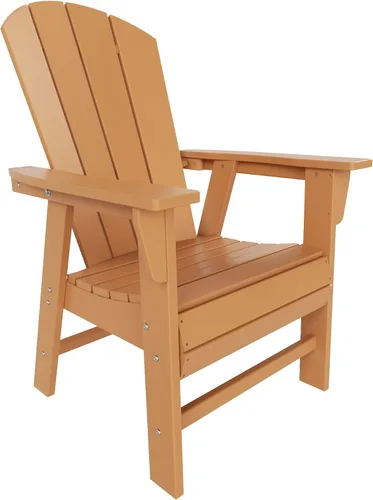 Vista 11 de HDPE Laguna Adirondack - Silla de comedor casual para patio, color negro