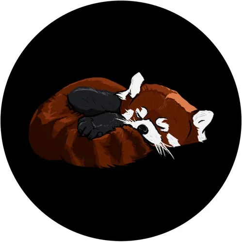 Vista 3 de Lindo dormir rojo Panda PopSockets Swappable PopGrip