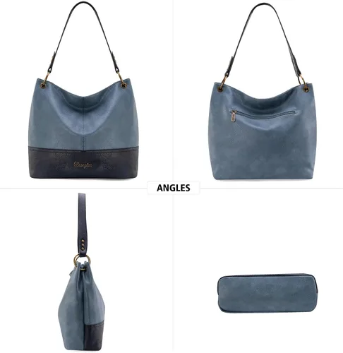 Vista 121 de Wrangler Hobo - Bolsas para mujer de cuero vegano con asa superior, bolsos de hombro y bolsos