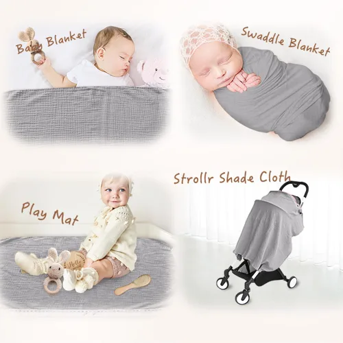 Vista 5 de EERKEOD Set de regalo para bebé recién nacido, juego de baño esencial para bebé recién nacido con manta de bebé, sonajero para bebé, regalo