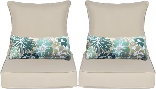 Vista 11 de Aoodor Cojín para Silla al Aire Libre, 55.9 x 61 cm Resistente al Agua, Resistente a la Decoloración, Cojines de Asiento de Patio de Olefina