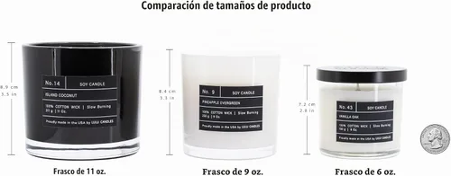 Vista 7 de Lulu Candles Jazmín, Oud y sándalo, vela perfumada en tarro de soja de lujo, vertida a mano en los Estados Unidos, altamente perfumada de larga