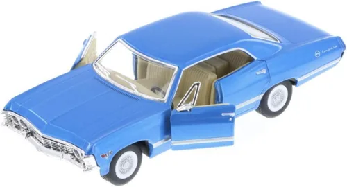 Vista 3 de KiNSMART - Modelo a escala 1/43 compatible con Chevrolet Impala 1967 (azul)