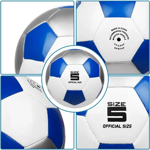 Vista 5 de Pelota de entrenamiento de fútbol, pelotas de fútbol de práctica, tamaños clásicos 5 para jóvenes, adultos, perfectas para partidos o juegos al aire