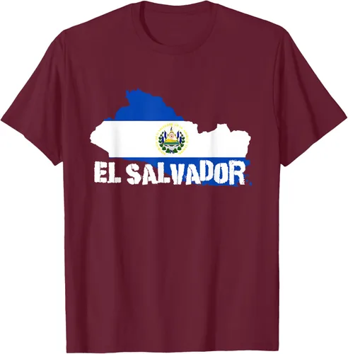 Vista 14 de Camiseta con la bandera de El Salvador, mapa de El Salvador, camiseta de Salvador para mujer, Negro