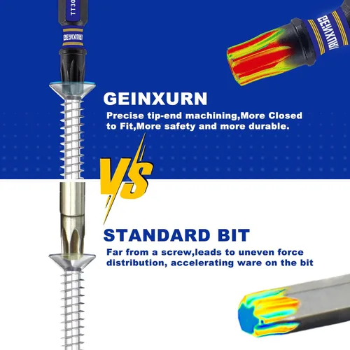 Vista 8 de Geinxurn Juego de brocas de destornillador magnético de impacto de seguridad T15 de 2 pulgadas, juego de brocas de potencia de cabeza Torx #15 de 51
