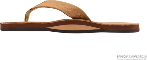 Vista 2 de Sandalias Rainbow para hombre de una sola capa de cuero Premier Cafe