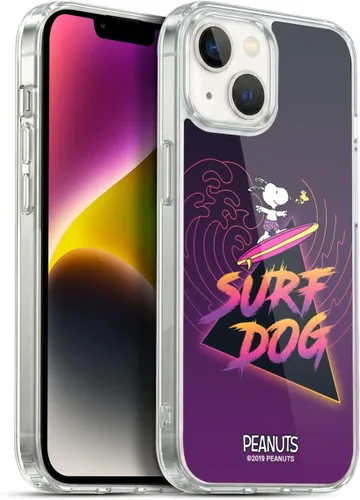 Vista 44 de Head Case Designs Funda de gel suave con licencia oficial de Peanuts Tropical Surf Snoopy Aloha Disco compatible con Apple iPhone 13 Mini Surf