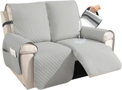 Vista 39 de XINEAGE Funda para Sillón Reclinable Resistente al Agua, Fundas Antideslizantes para Silla Reclinable con Bolsillos, Fundas Acolchadas Gruesas