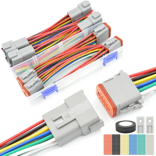Vista 11 de Kit de conectores Deutsch DT de 482 piezas, 2 3 4 6 8 12 pines impermeables para conectores eléctricos automotrices, incluye herramienta de crimpado