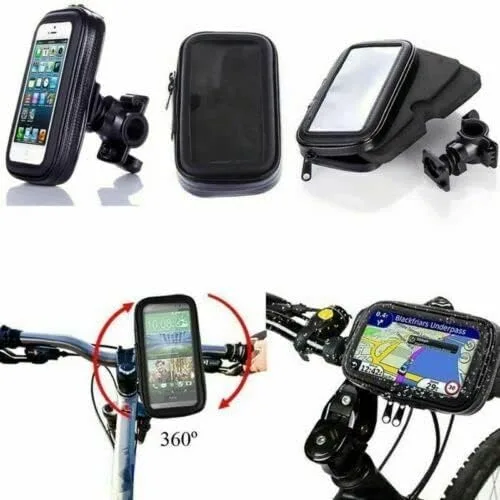 Vista 2 de Impermeable 360 ° Bicicleta Motor Bicicleta Impermeable Teléfono Soporte De Montaje Para Teléfonos Móviles (4.7 Pulgadas)
