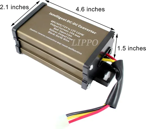 Vista 2 de Pro Chaser Carrito de golf DC-DC 72V 60V 48V Voltaje a 12V reductor de voltaje reductor regulador 120W 10A