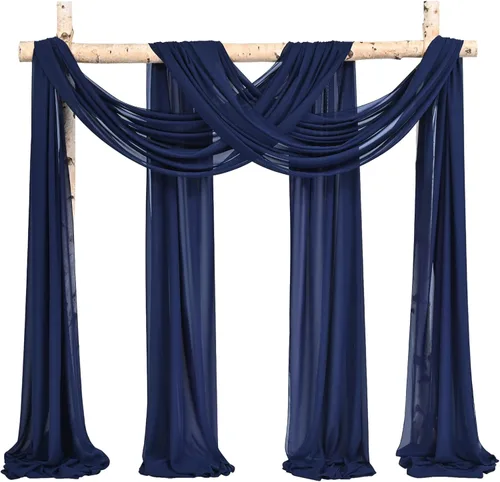 Vista 33 de Tela para Cubrir Arco de Boda, 4 Paneles 71 cm x 6,1 m Telas para Arco de Boda Azul Bebé para Ceremonia, Telas de Gasa para Decoración de Arco