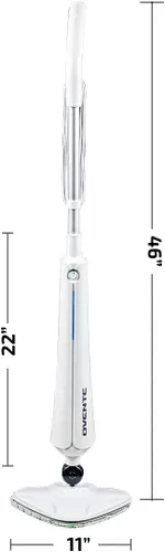 Vista 8 de OVENTE Limpiador de trapeador de vapor eléctrico, vaporizador de piso de 1300 W con cabezal giratorio, tanque de agua recargable y almohadilla