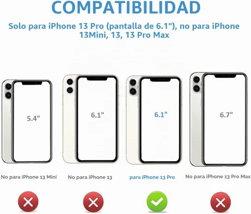 Vista 2 de ONETOP Funda tipo cartera para iPhone 13 Pro con tarjetero, color negro