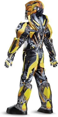 Vista 2 de Disguise Disfraz de abejorro Transformers 5 para niños Traje de cosplay de abejorro Transformers para niños con máscara